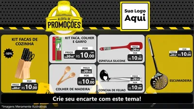Modelo de TV para TV Horizontal com o tema Alerta de Promoções para Utilidades Domésticas