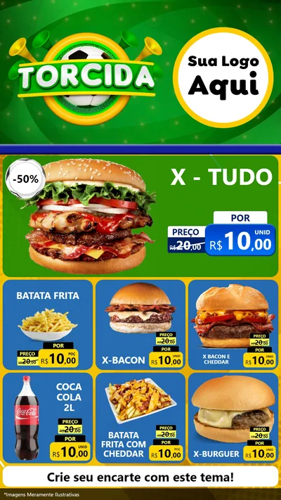 Modelo de Rede Social para Stories com o tema Torcida para Hamburgueria
