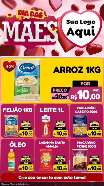Modelo de Rede Social para Stories com o tema Dia Das Mães para Supermercado