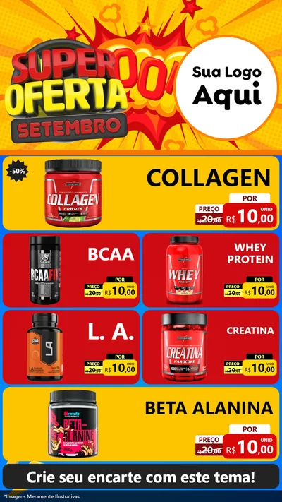 Modelo de TV para TV Vertical com o tema Super Oferta Setembro para Suplementos alimentares