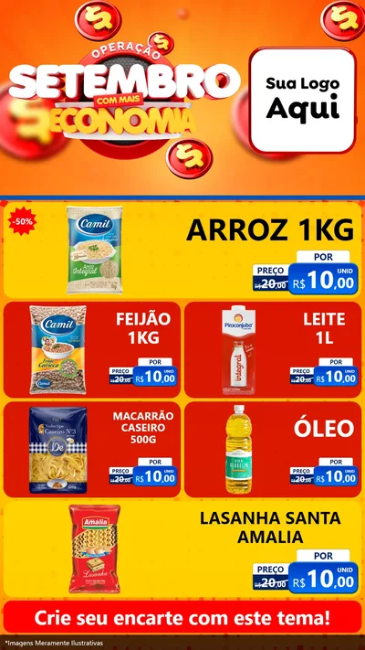Modelo de TV para TV Vertical com o tema Operação Setembro Com Muita Economia para Supermercado