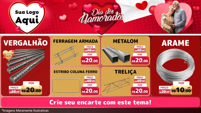 Modelo de TV para TV Horizontal com o tema Dia Dos Namorados para Ferragens