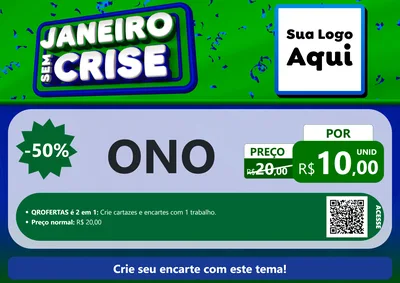 Modelo de Cartaz para Cartaz A4 Horizontal com o tema Janeiro Sem Crise para Óticas