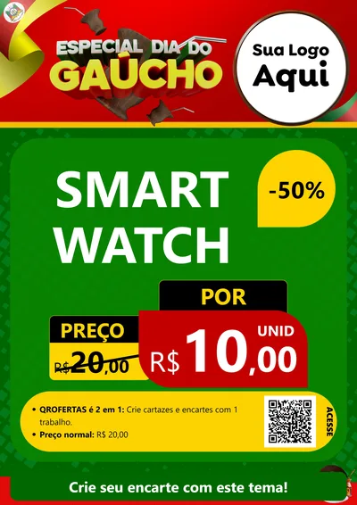 Modelo de Cartaz para Cartaz A4 Vertical com o tema Especial Dia do Gaúcho para Informática