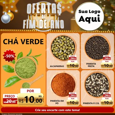 Modelo de Rede Social para Feed Facebook com o tema Ofertas de Fim de Ano para Produtos Naturais