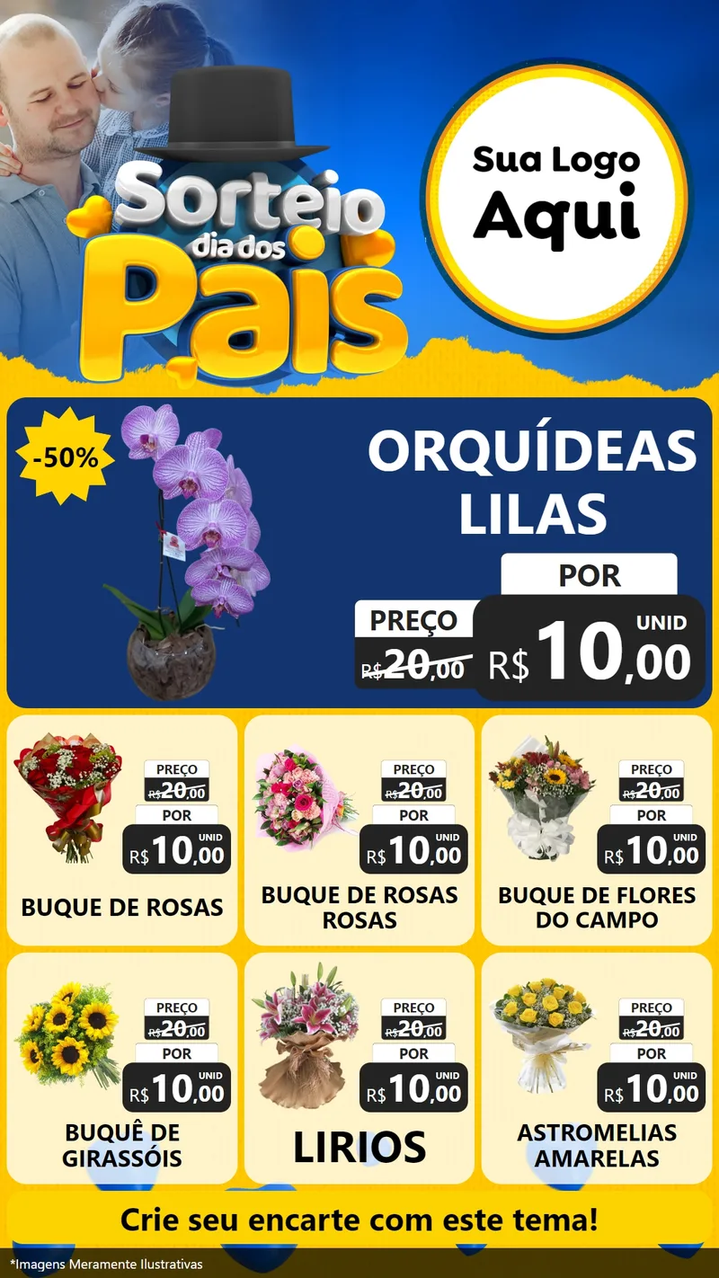 Modelo de Rede Social para Stories com o tema Sorteio Dia Dos Pais para Floricultura e jardim