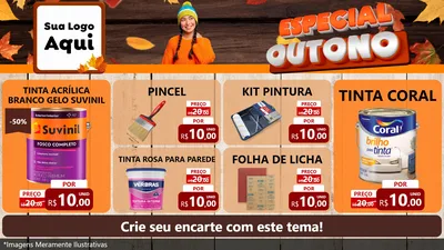 Modelo de TV para TV Horizontal com o tema Especial Outono para Tintas e Ferramentas