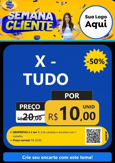 Modelo de Cartaz para Cartaz A4 Vertical com o tema Semana do Cliente para Hamburgueria