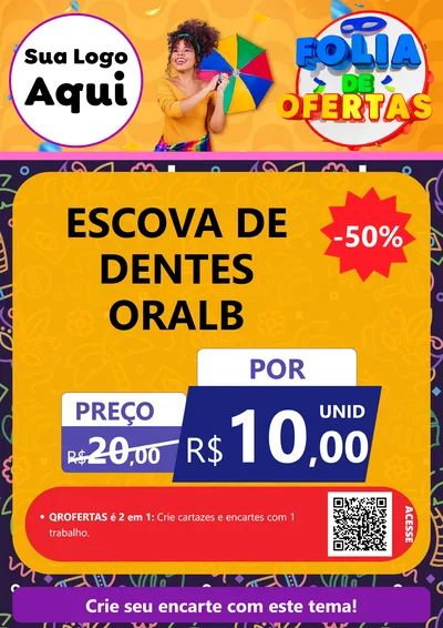 Modelo de Cartaz para Cartaz A4 Vertical com o tema Folia de Ofertas para Higiene Pessoal