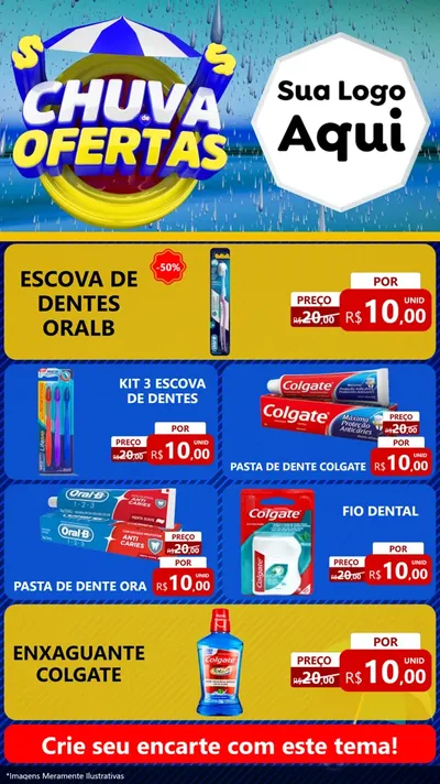 Modelo de TV para TV Vertical com o tema Chuva de Ofertas para Higiene Pessoal