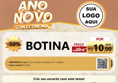 Modelo de Cartaz para Cartaz A4 Horizontal com o tema Ano Novo Com Economia para Agropecuária