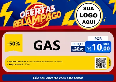 Modelo de Cartaz para Cartaz A4 Horizontal com o tema Ofertas Relâmpago para Água e gás