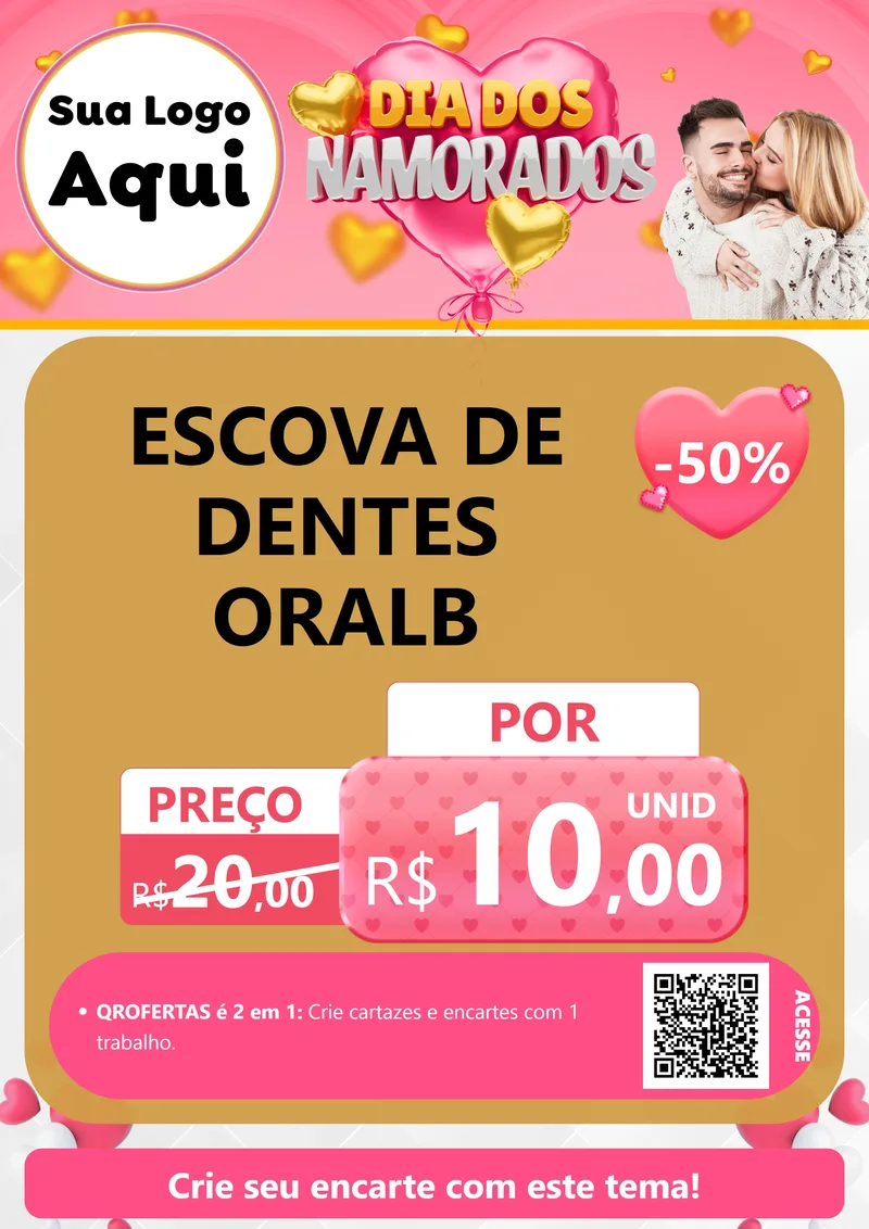 Modelo de Cartaz para Cartaz A4 Vertical com o tema Dia dos Namorados para Higiene Pessoal