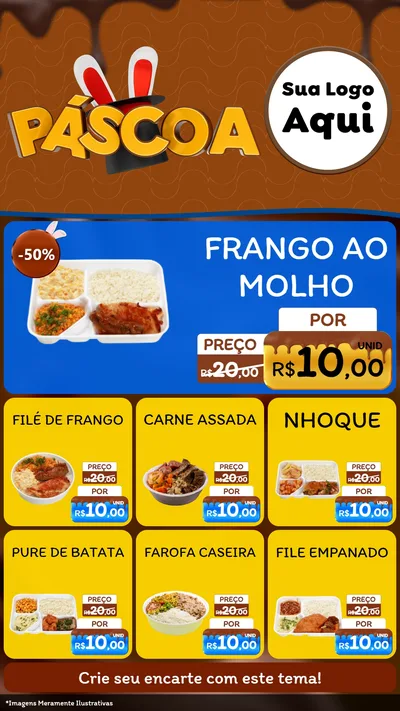 Modelo de Rede Social para Stories com o tema Páscoa para Restaurante