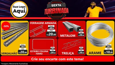 Modelo de TV para TV Horizontal com o tema Sexta Turbinada para Ferragens