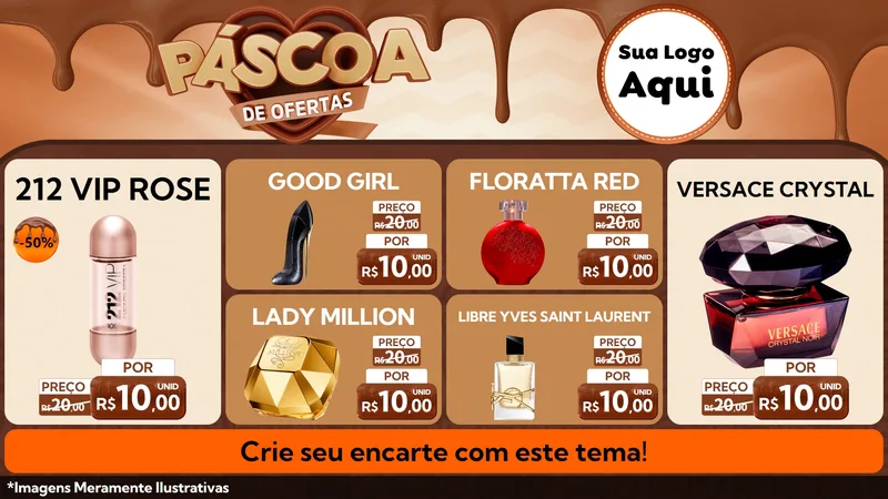 Modelo de TV para TV Horizontal com o tema Páscoa de Ofertas para Perfumes