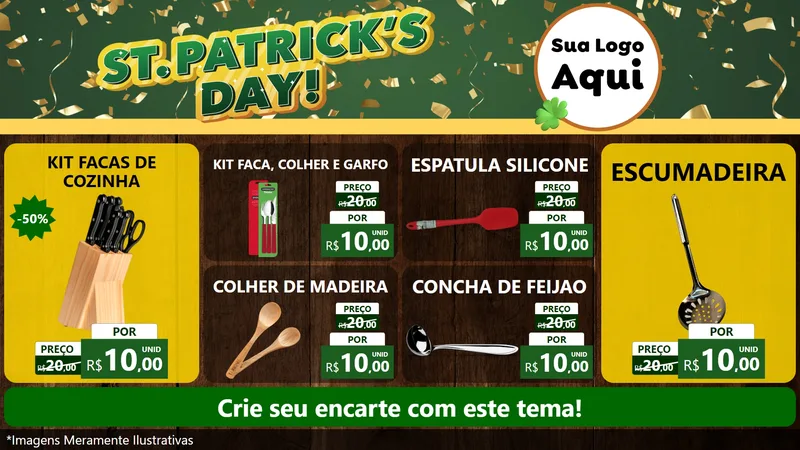 Modelo de TV para TV Horizontal com o tema St Patriks Day para Utilidades Domésticas