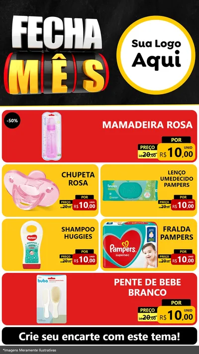 Modelo de TV para TV Vertical com o tema Fecha Mês para Bebês