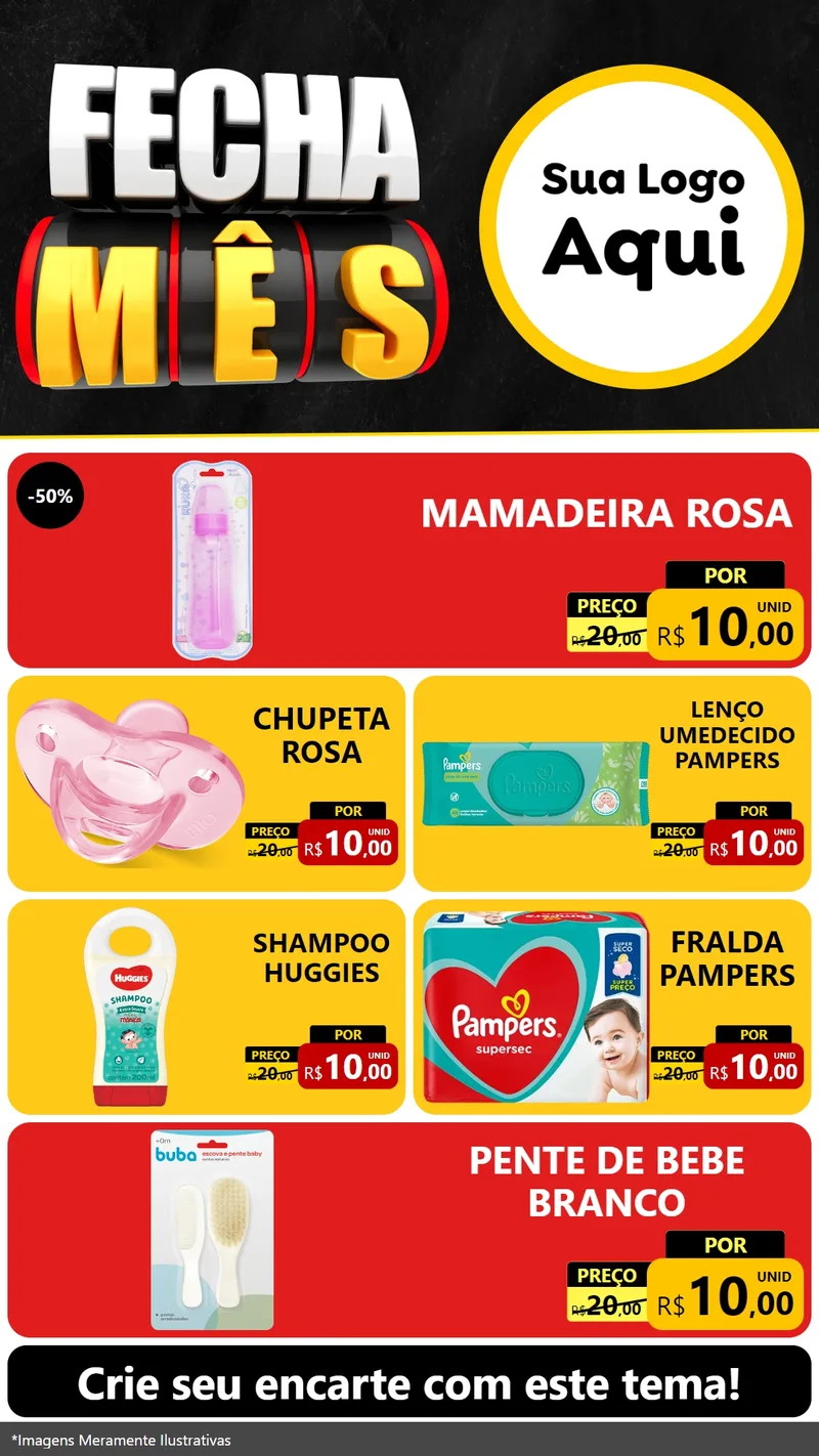 Modelo de TV para TV Vertical com o tema Fecha Mês para Bebês
