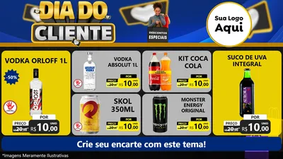 Modelo de TV para TV Horizontal com o tema Dia Do Cliente para Distribuidora de bebidas