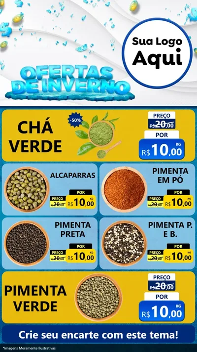 Modelo de TV para TV Vertical com o tema Ofertas de Inverno para Produtos Naturais
