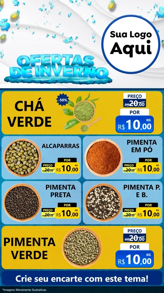 Modelo de TV para TV Vertical com o tema Ofertas de Inverno para Produtos Naturais