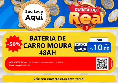 Modelo de Cartaz para Cartaz A4 Horizontal com o tema Quinta do Real para Baterias Elétricas
