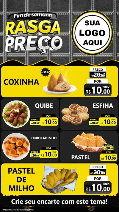 Modelo de TV para TV Vertical com o tema Fim de Semana Rasga Preço para Salgadaria