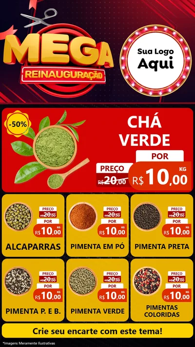 Modelo de Rede Social para Stories com o tema Mega Reinauguração para Produtos Naturais