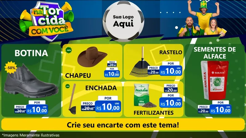 Modelo de TV para TV Horizontal com o tema Na Torcida Com Você - Copa para Agropecuária