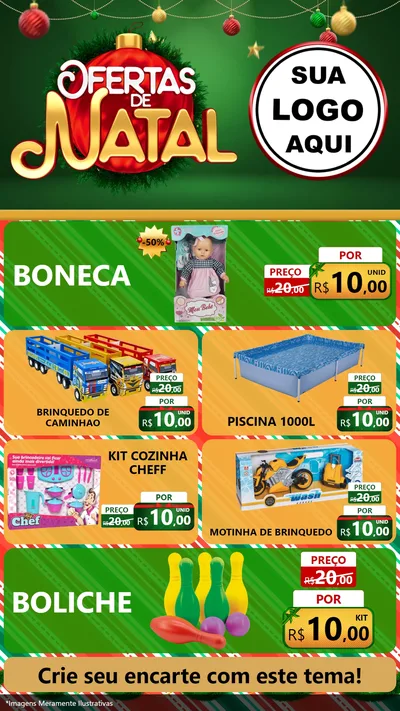 Modelo de TV para TV Vertical com o tema Ofertas de Natal para Brinquedos