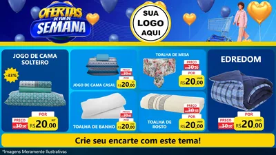 Modelo de TV para TV Horizontal com o tema Ofertas de Fim de Semana para Cama, Mesa e Banho