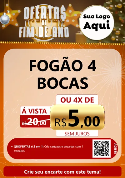 Modelo de Cartaz para Cartaz A4 Vertical com o tema Ofertas de Fim de Ano para Móveis e Eletro