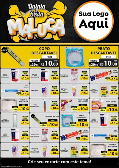 Modelo de Encarte para Encarte A4 Vertical com o tema Quinta e Sexta Maluca para Embalagens