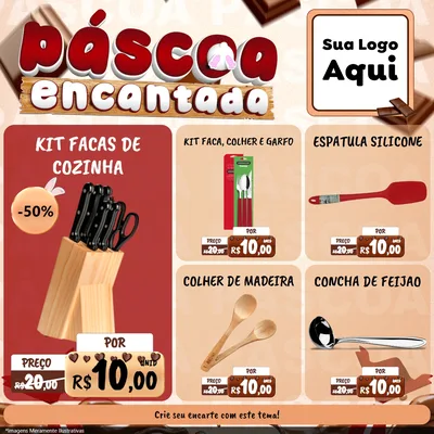 Modelo de Rede Social para Feed Facebook com o tema Páscoa Encantada para Utilidades Domésticas