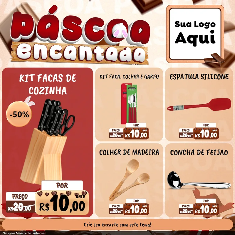 Modelo de Rede Social para Feed Facebook com o tema Páscoa Encantada para Utilidades Domésticas