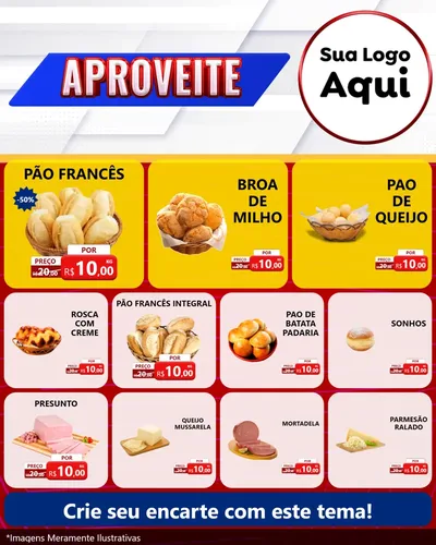 Modelo de Rede Social para Feed Instagram com o tema Aproveite para Padaria