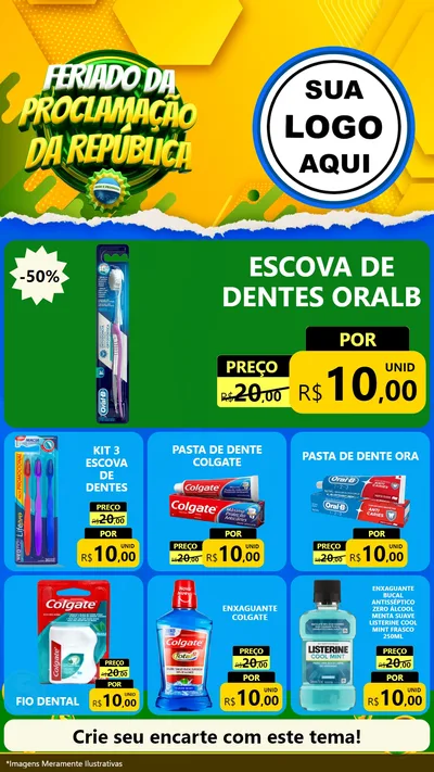 Modelo de Rede Social para Stories com o tema Feriado da Proclamação da República para Higiene Pessoal