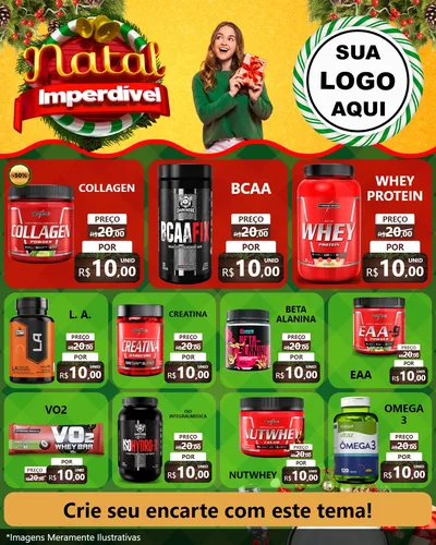 Modelo de Rede Social para Feed Instagram com o tema Natal Imperdível para Suplementos alimentares