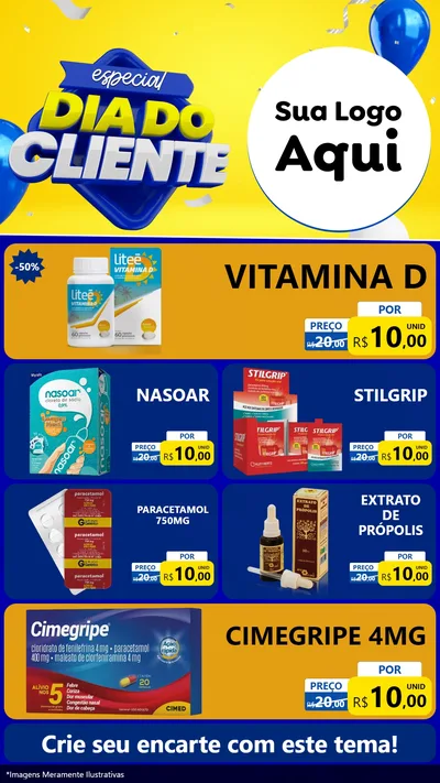 Modelo de TV para TV Vertical com o tema Especial Dia do Cliente para Farmácia