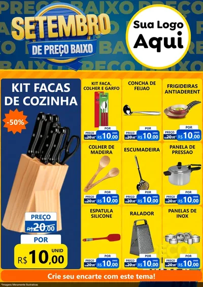 Modelo de Encarte para Encarte A4 Vertical com o tema Setembro De Preço Baixo para Utilidades Domésticas