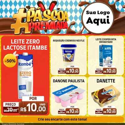 Modelo de Rede Social para Feed Facebook com o tema Páscoa Premiada para Frios e Laticínios