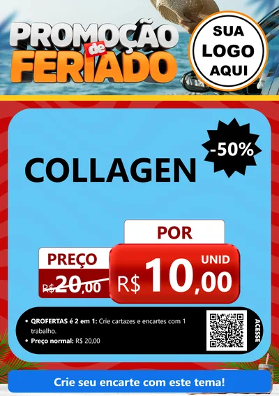 Modelo de Cartaz para Cartaz A4 Vertical com o tema Promoção de Feriado para Suplementos alimentares