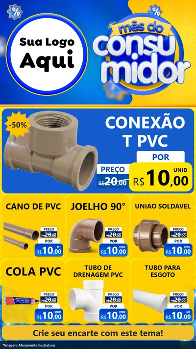 Modelo de Rede Social para Stories com o tema Mês do Consumidor para Tubos e conexões