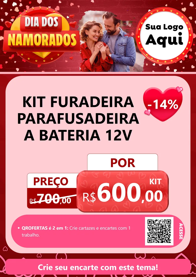 Modelo de Cartaz para Cartaz A4 Vertical com o tema Dia Dos Namorados para Maquinas e Ferramentas