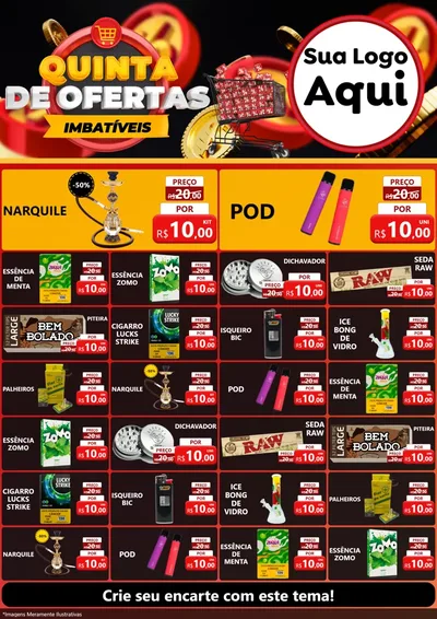 Modelo de Encarte para Encarte A4 Vertical com o tema Quinta de Ofertas Imbatíveis para Tabacaria