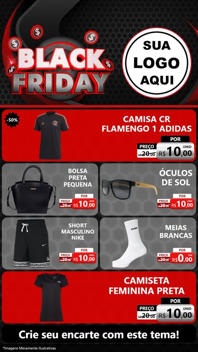Modelo de TV para TV Vertical com o tema Black Friday para Roupas e acessórios