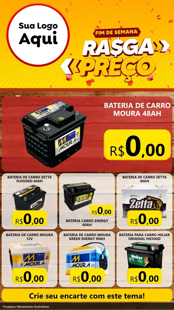 Modelo de Rede Social para Stories com o tema Fim de Semana Rasga Preços para Baterias Elétricas