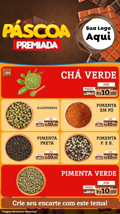 Modelo de TV para TV Vertical com o tema Páscoa Premiada para Produtos Naturais