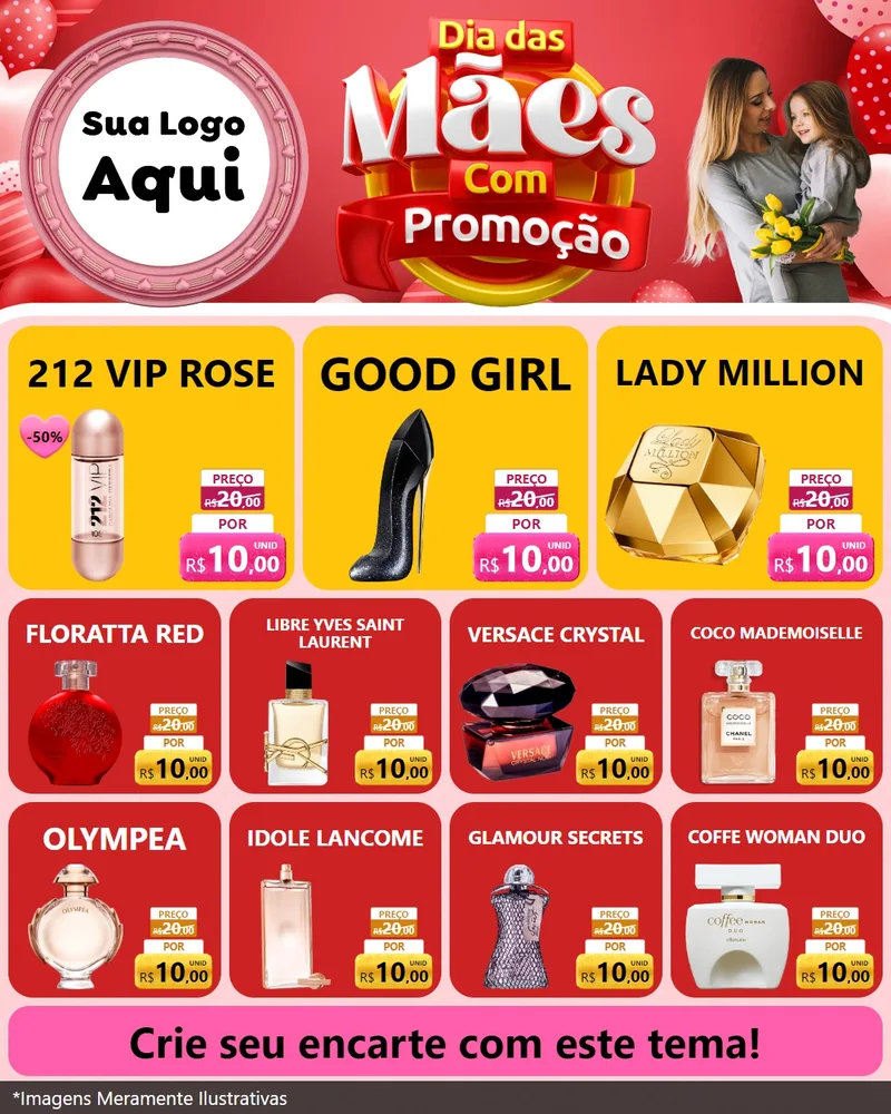 Modelo de Rede Social para Feed Instagram com o tema Dia Das Mães Com Promoção para Perfumes